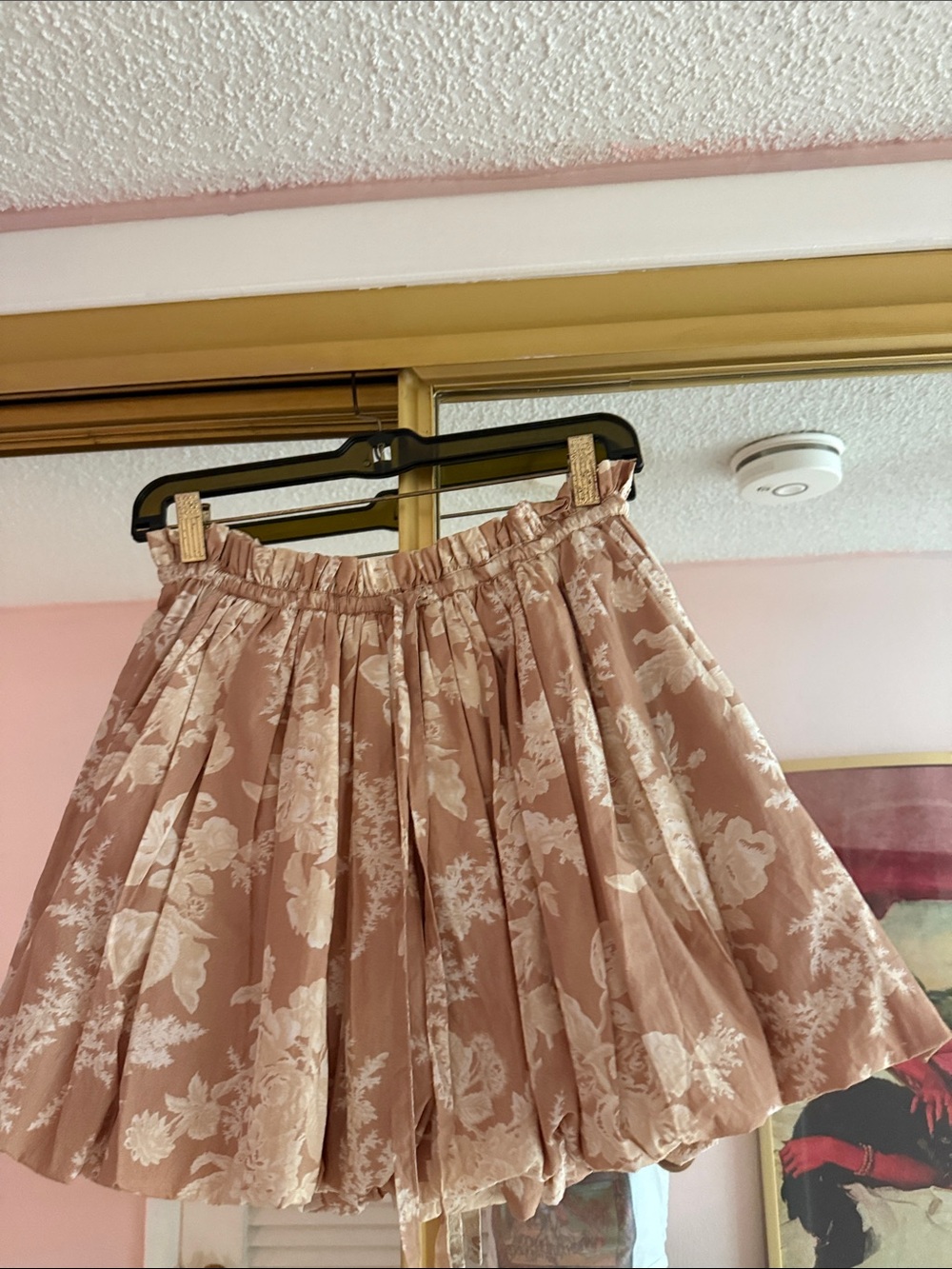 LoveShackFancy Dusty Rose Floral Jacquard Circle Skirt